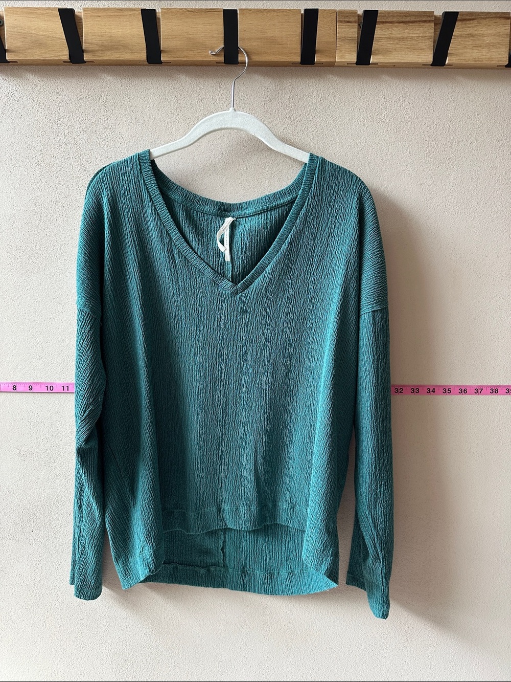 Anthropologie V-Neck Lightweight Teal Women's Crepe Top